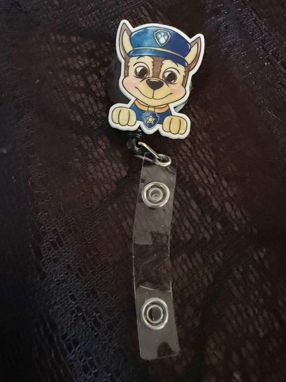 Blue Character Badge Reel - Cute Puppy Design